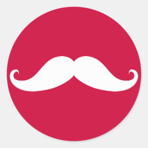 Redonda Pegatina de San Valentín de bigote rojo