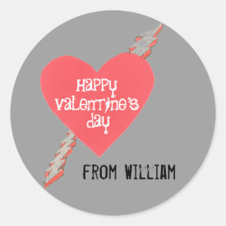 Redonda Pegatina de San Valentín para niños grandes