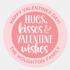 Redonda Pegatina de San Valentín rosa personalizado