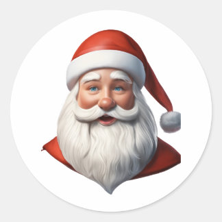 Redonda Pegatina de Santa Claus | Navidades Santa Pegatina