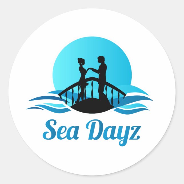 Redonda Pegatina de Sea Dayz (Anverso)