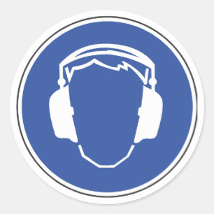 Redonda Pegatina de seguridad de protección auditiva