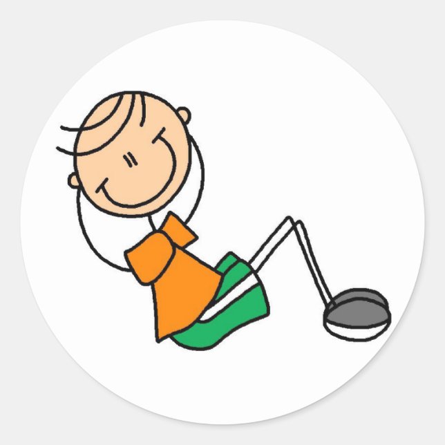 Redonda Pegatina de sentada de la figura del stick (Anverso)