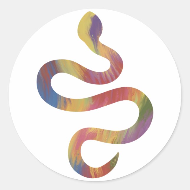 Redonda Pegatina de serpientes de estilo acrílico (Anverso)