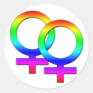Redonda Pegatina de sexo femenino de dos Rótulos