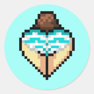 Redonda Pegatina de shimapan azul cielo