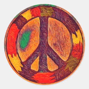 Redonda Pegatina de Signo de Paz de Rasta Vibe