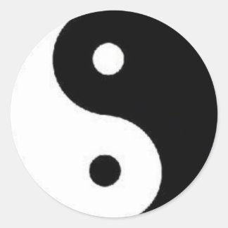 Redonda Pegatina de signo de paz de Ying Yang