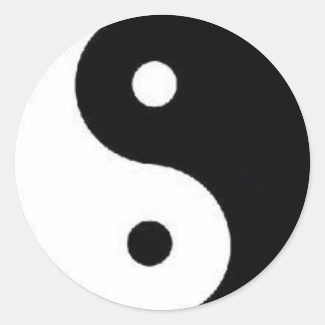 Redonda Pegatina de signo de paz de Ying Yang (Anverso)