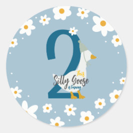 Redonda Pegatina de Silly Goose