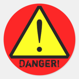 Redonda Pegatina de símbolo de advertencia amarillo, rojo 