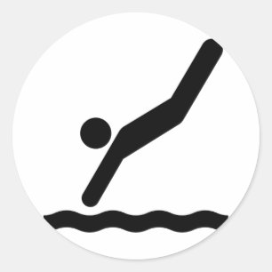 Redonda Pegatina de símbolo de buceo