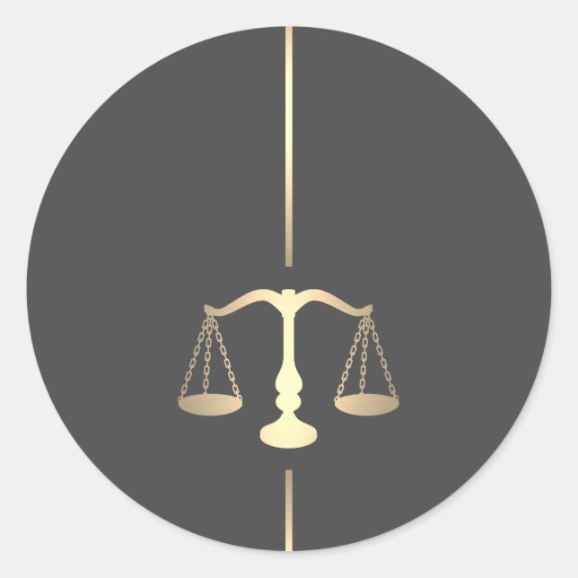 Redonda Pegatina De Símbolo De La Escala De Oro minimalist (Anverso)