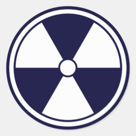 Redonda Pegatina de símbolo de radiación azul