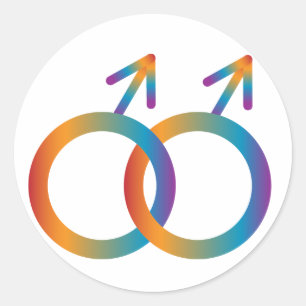 Redonda Pegatina de símbolo gay