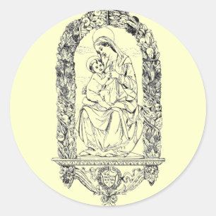Redonda Pegatina de símbolos cristianos
