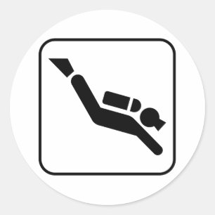 Redonda Pegatina de símbolos de buceo de Scuba