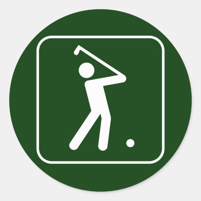 Redonda Pegatina de símbolos de golf (Anverso)