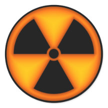 Pegatina de símbolos de radiación naranja