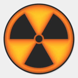 Redonda Pegatina de símbolos de radiación naranja