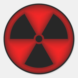 Redonda Pegatina de símbolos de radiación roja