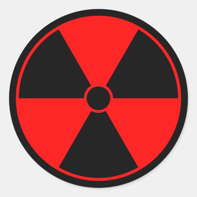 Redonda Pegatina de símbolos de radiación roja (Anverso)