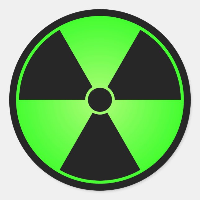 Redonda Pegatina de símbolos de radiación verde (Anverso)