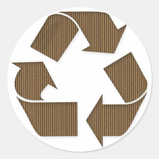 Redonda Pegatina de símbolos de reciclaje de cartón