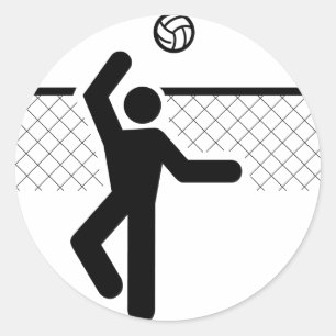 Redonda Pegatina de símbolos de voleibol