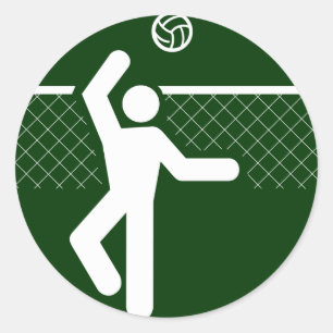 Redonda Pegatina de símbolos de voleibol