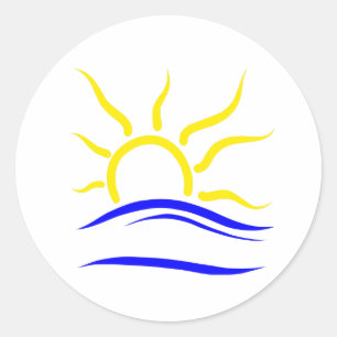 Redonda Pegatina de símbolos naturistas