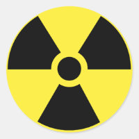 Pegatina de símbolos radiactivos