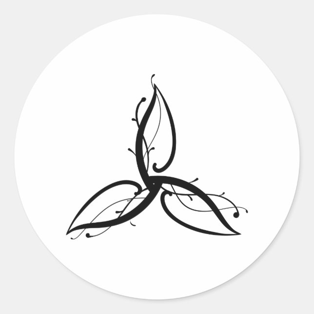 Redonda Pegatina de símbolos Triquetra Odin Norse Wicca (Anverso)