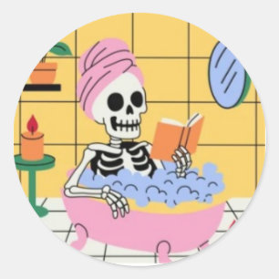 Redonda Pegatina de Skeleton