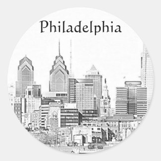 Redonda Pegatina de Sketch de Filadelfia