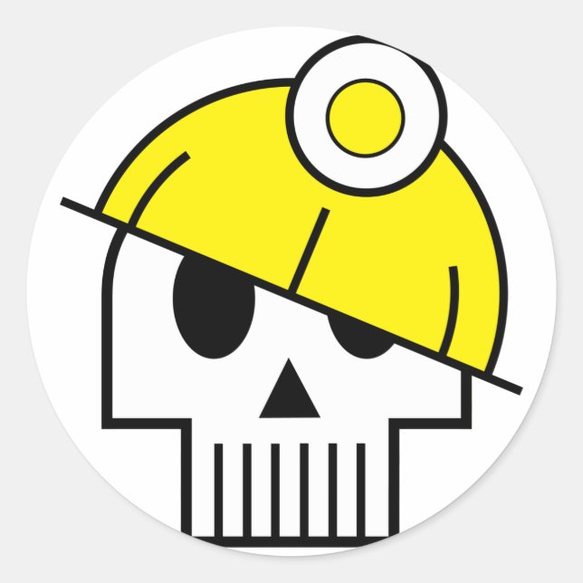 Redonda Pegatina de Skulicon Muerto (Anverso)