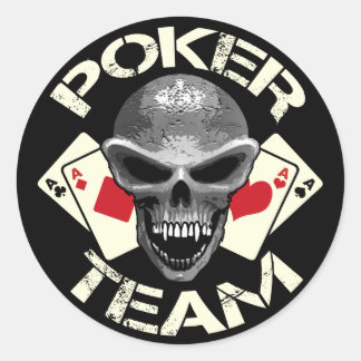 Redonda Pegatina de Skull Poker