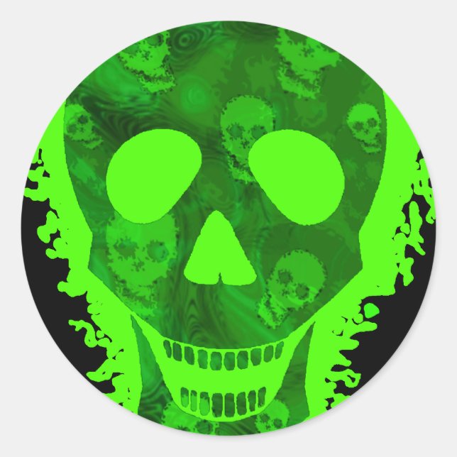 Redonda Pegatina de Skull Specters Big Skull (cierre) (Anverso)