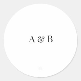 Redonda Pegatina de Sobre de Boda Personalizada | Iniciale