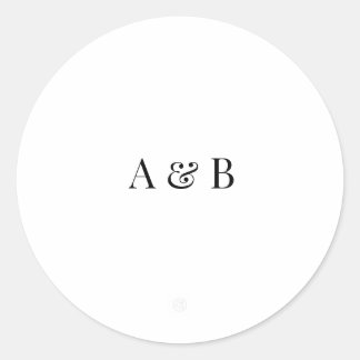 Redonda Pegatina de Sobre de Boda Personalizada | Iniciale