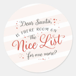 Redonda Pegatina de sobre de Navidad de la lista de los bu