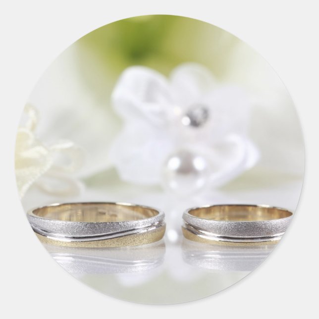 Redonda pegatina de sobres boda (Anverso)