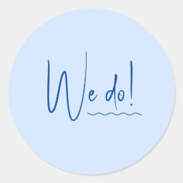 Redonda Pegatina de sobres de destino azul SIENNA