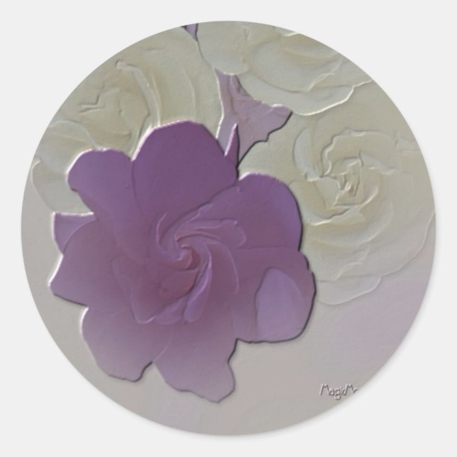 Redonda Pegatina de sobres elegante (Anverso)