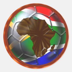 Redonda Pegatina de Soccer Africa Sudáfrica 6