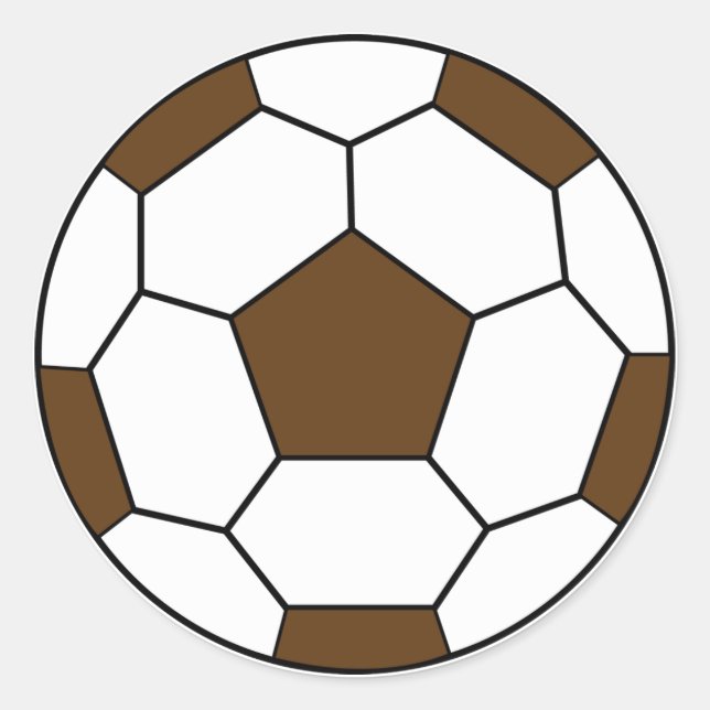 Redonda Pegatina de Soccer Ball Brown (Anverso)