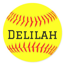 Pegatina de Softball con personalización de nombre