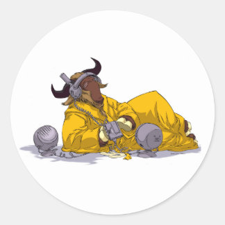 Redonda PEGATINA de software libre de música de GNU Escuch