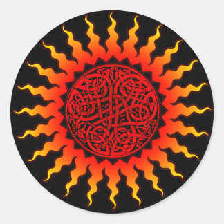 Redonda Pegatina de Sol Celta