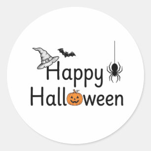Redonda Pegatina de sombrero de bruja Regalo de Halloween